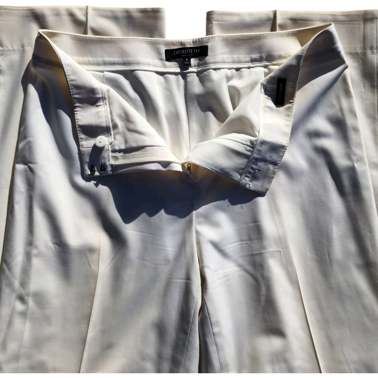 Lafayette 148 Lafayette 148 Pants 8 | White Wide Leg | 34" Inseam | Tailo Size 30" / US 8 / IT 44 - 4 Thumbnail