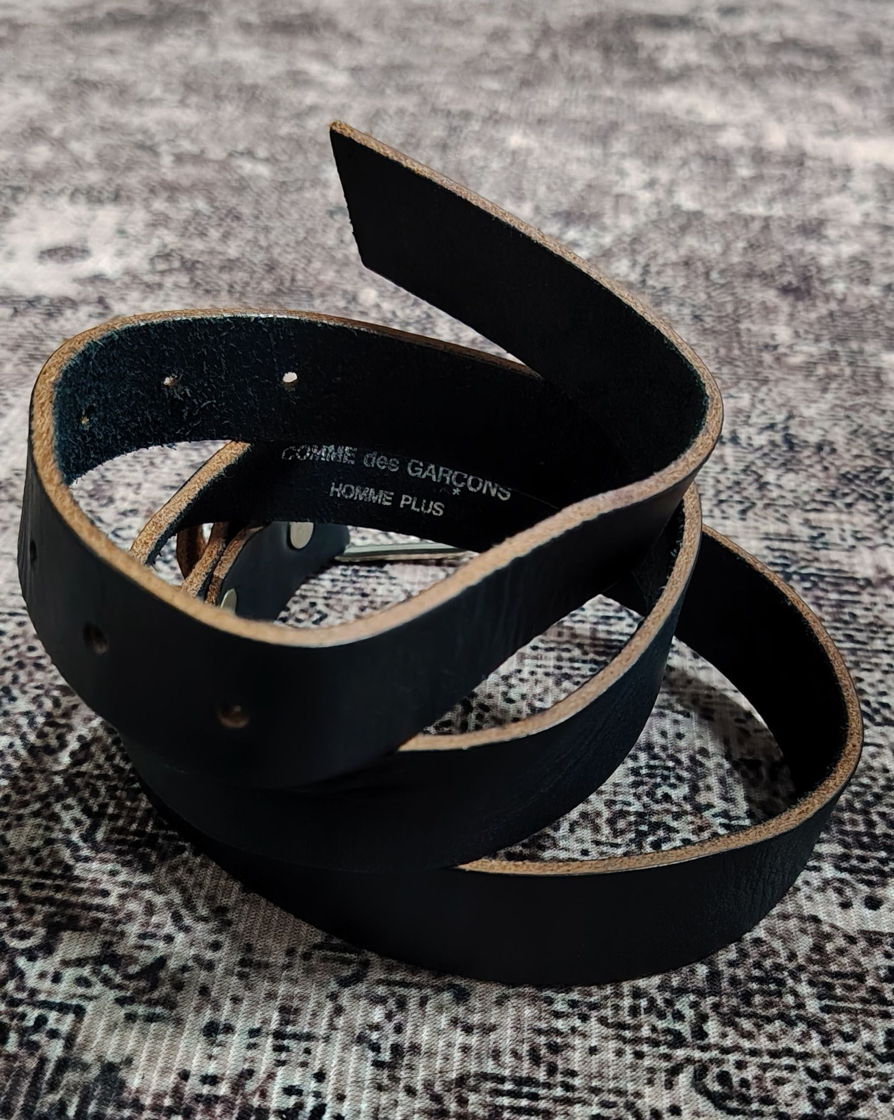 Comme des Garcons Comme des Garçons Homme Plus black leather belt. Size ONE SIZE - 2 Thumbnail