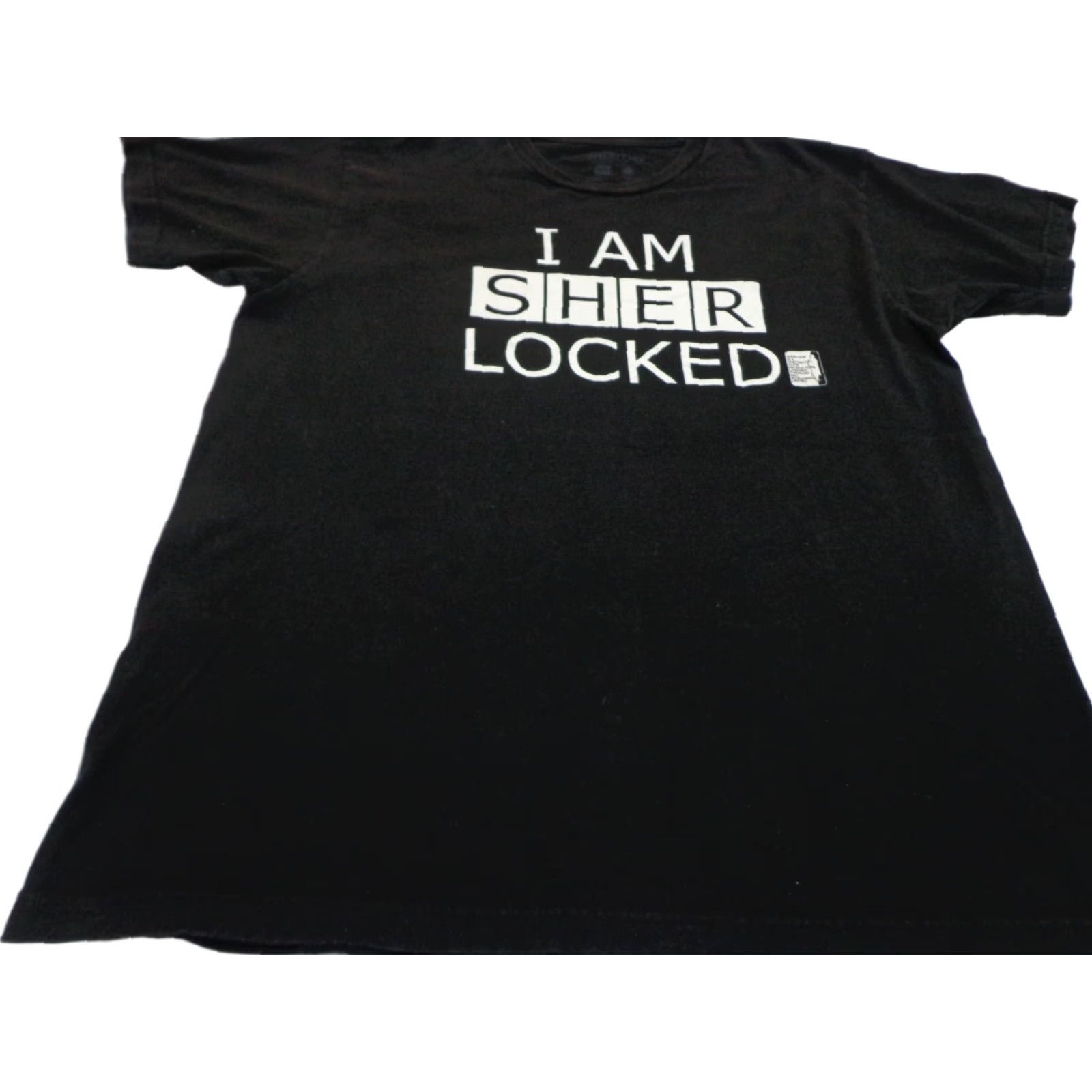 Vintage BBC Sherlock I AM SHERLOCKED Black T-Shirt Mens Large L Crew Neck Short Sleeve 100% Cotton Shirt Size US L / EU 52-54 / 3 - 1 Thumbnail