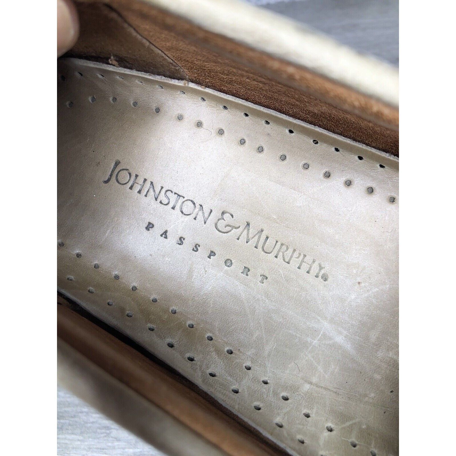Johnston & Murphy Johnston Murphy Passport Beige Leather Tassel Kiltie Loafers Size US 8.5 / EU 41-42 - 13 Thumbnail