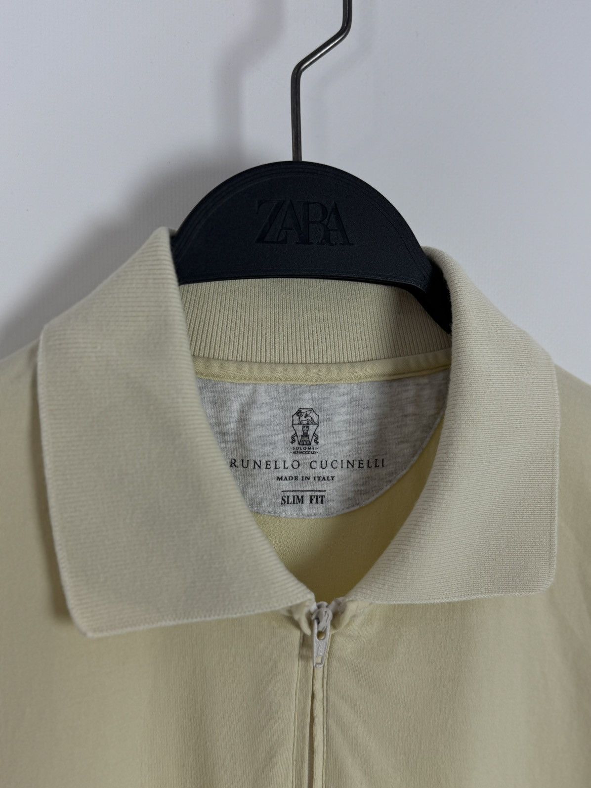 Brunello Cucinelli Brunello Cucinelli Cotton Light Yellow Zipper Polo T-Shirt Size US M / EU 48-50 / 2 - 4 Thumbnail