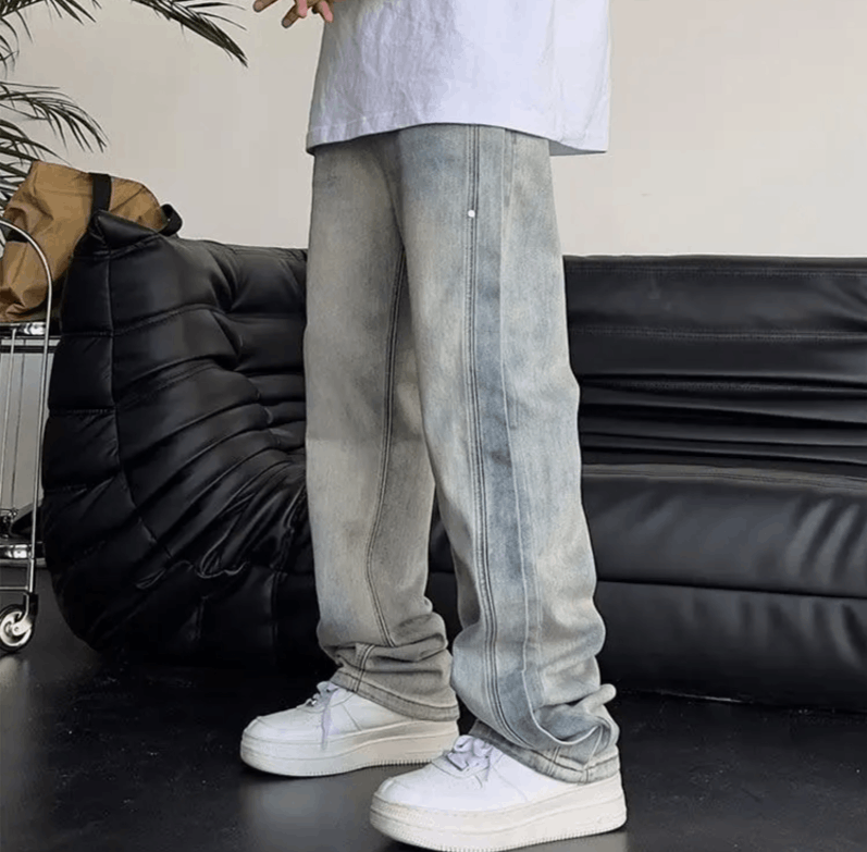 Japanese Brand Retro Washed Baggy Jeans Size US 36 / EU 52 - 4 Thumbnail