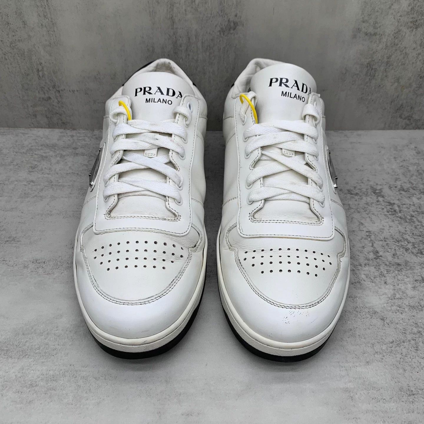 Prada Prada white triangle logo sneakers 43 85% new Size US 10 / EU 43 - 4 Thumbnail