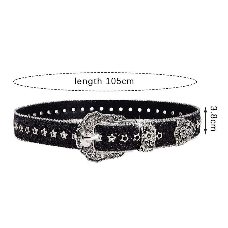 silver rhinestone shiny studded belt