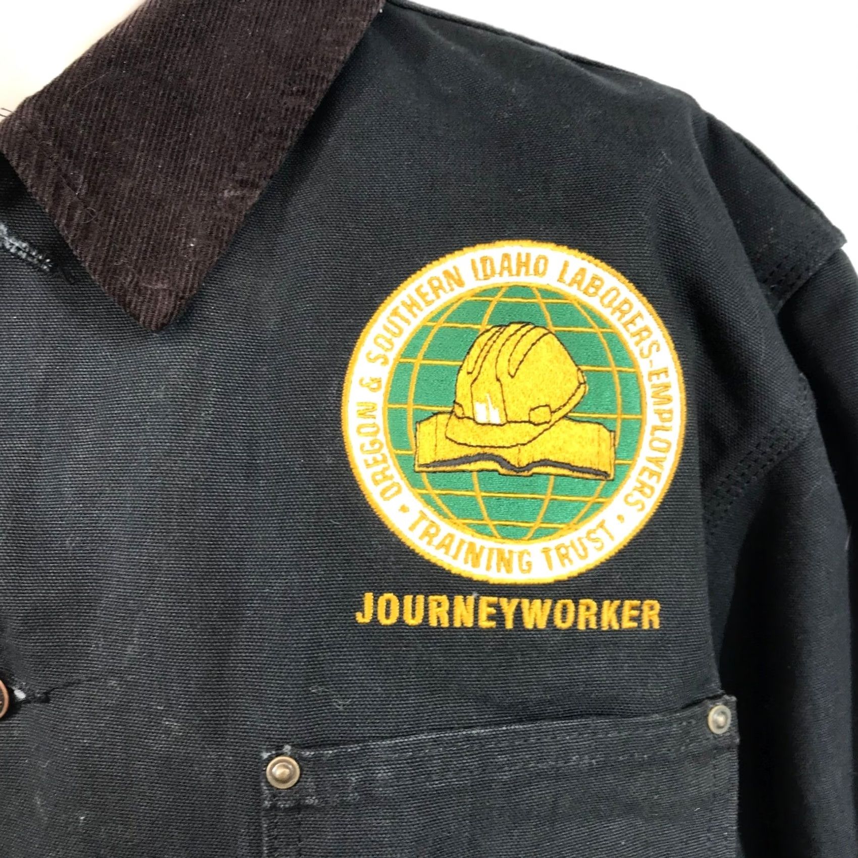 Vintage VINTAGE UNION LINE Canvas Blanket Lined Journeyworker Black Jacket Large Corduroy Collar Unisex L Size US L / EU 52-54 / 3 - 4 Thumbnail