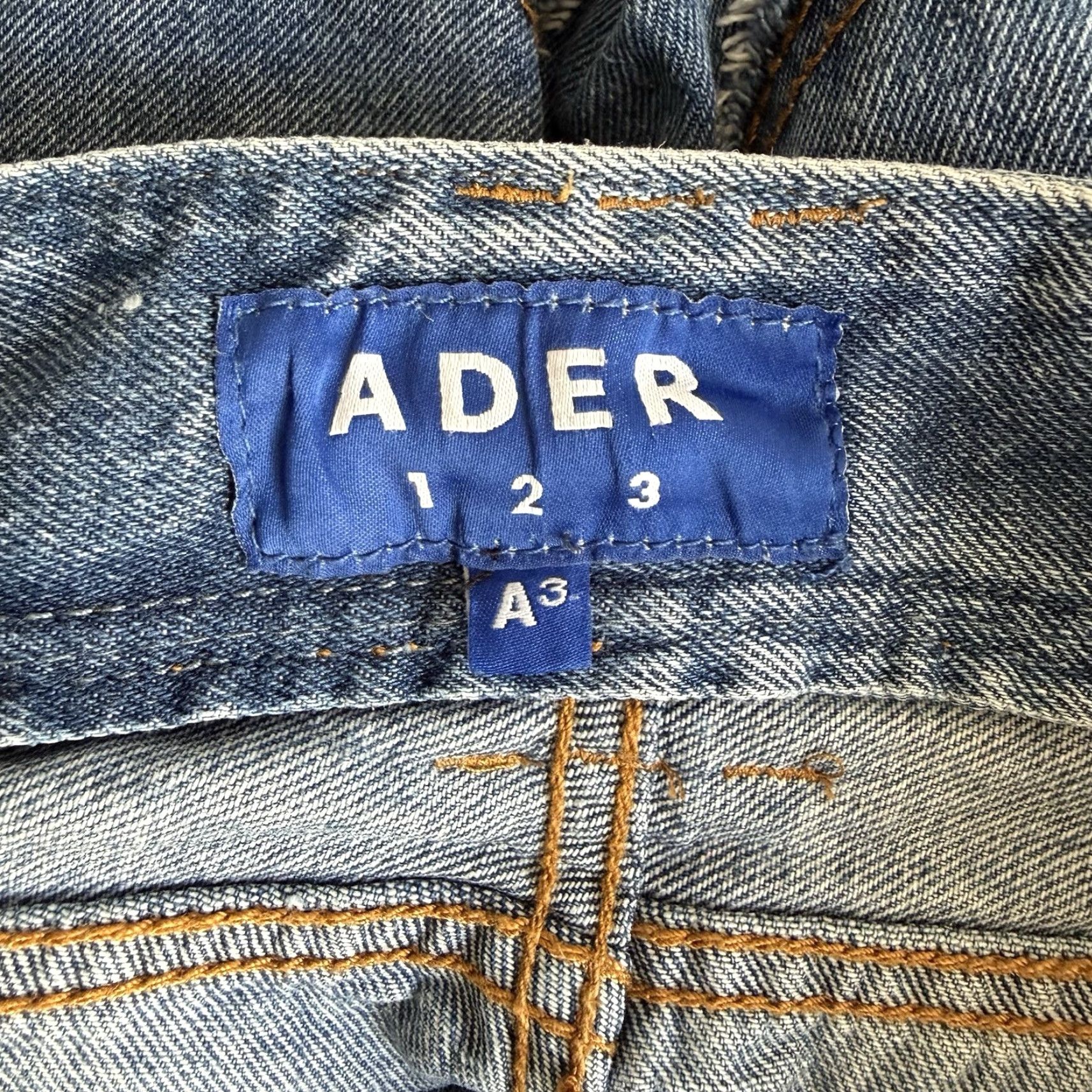 Ader Error ADER Error Workch Jeans Straight Blue 30” Regular Womens 5-Pocket Denim Cotton High Rise Frayed Hem Zip Button Vintage No Size 30" / US 8 / IT 44 - 6 Thumbnail