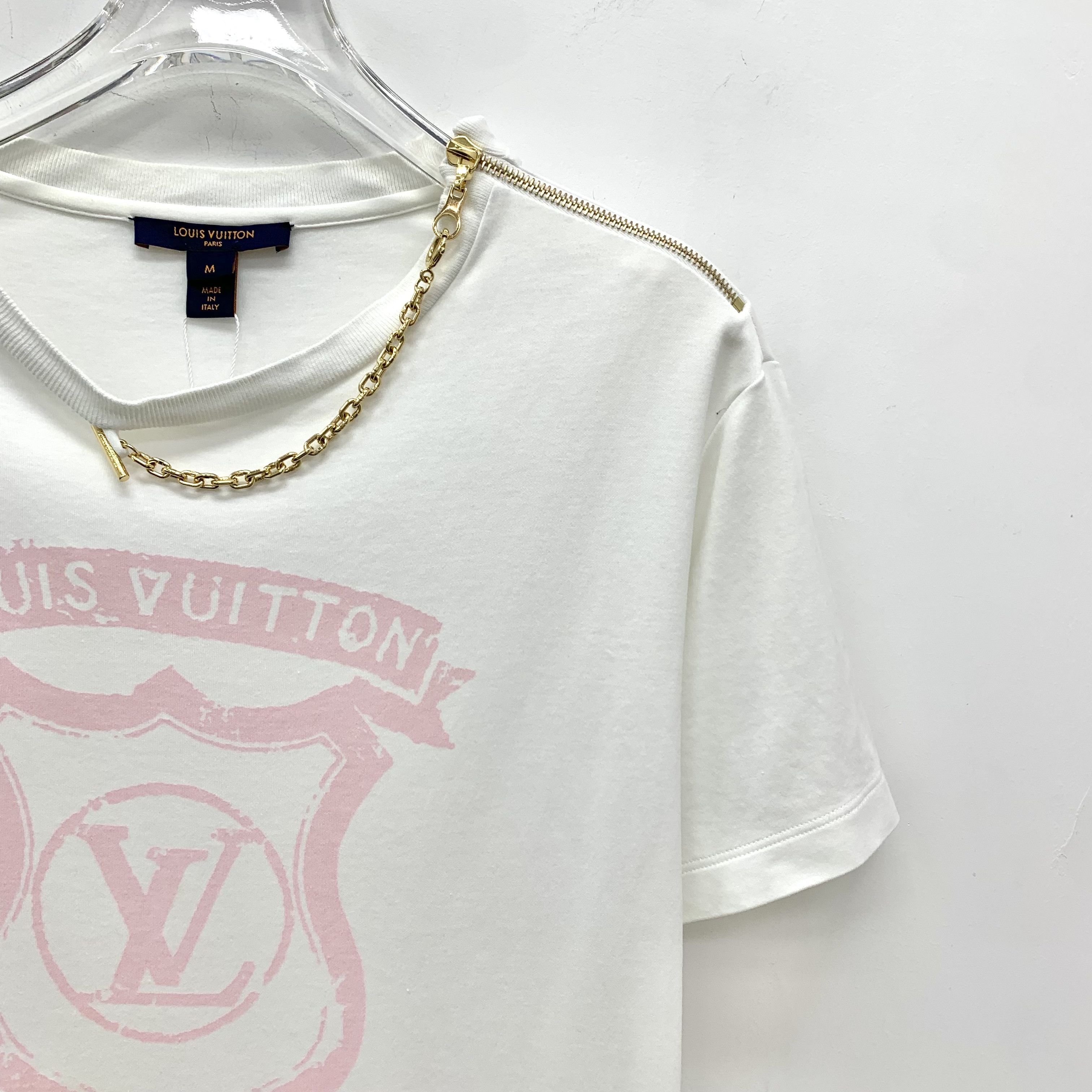Louis Vuitton Louis Vuitton Chain Print T-Shirt White (M) Size M / US 6-8 / IT 42-44 - 3 Thumbnail