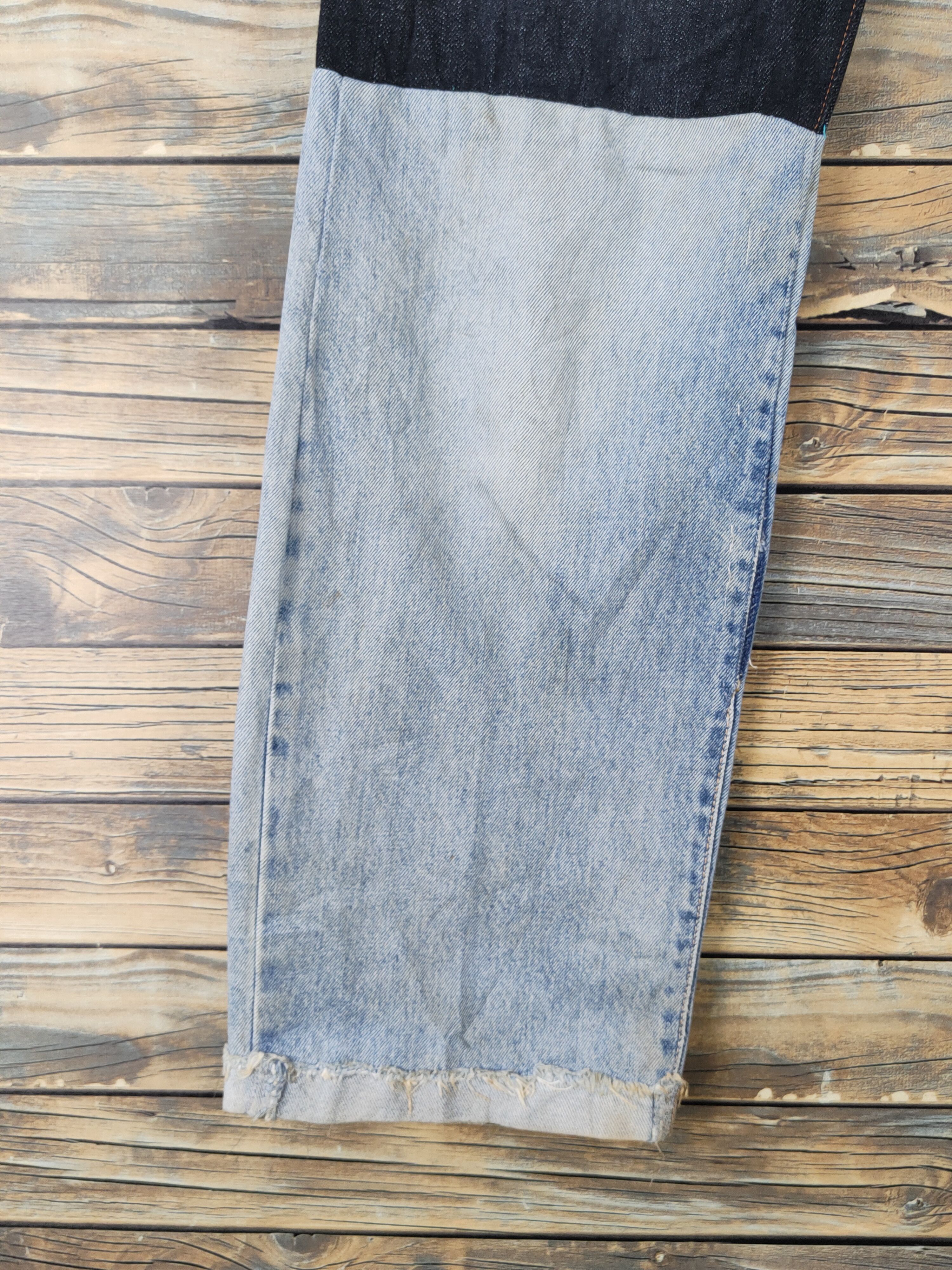 Japanese Brand Uniqlo japan patchwork Distressed Ripped denim Jeans #W1970 Size US 35 - 4 Thumbnail