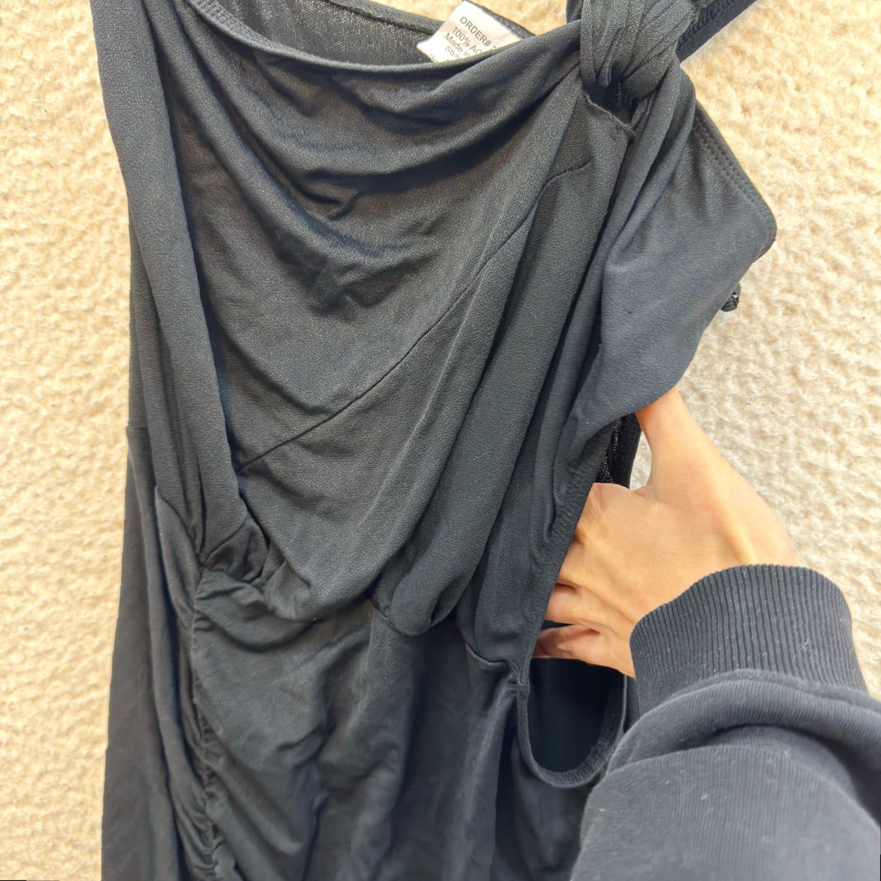 Vintage VINTAGE Frederick's of Hollywood Midi Dress One Shoulder Cut-Out Black S Small Womens Size S / US 4 / IT 40 - 4 Thumbnail