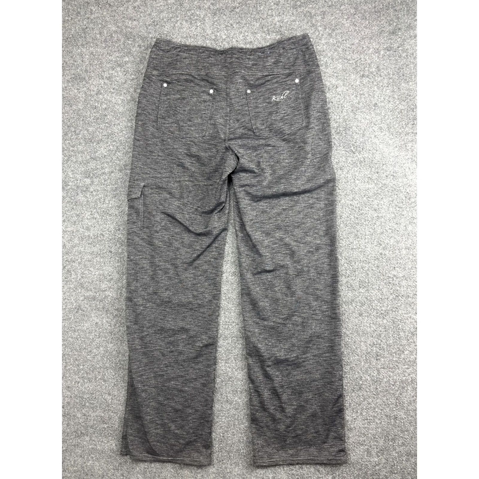 Vintage KÜHL Pants Womens 10 Regular Gray Stretch Knit Cargo Hiking Lounge Pull On Size 32" / US 10 / IT 46 - 7 Thumbnail