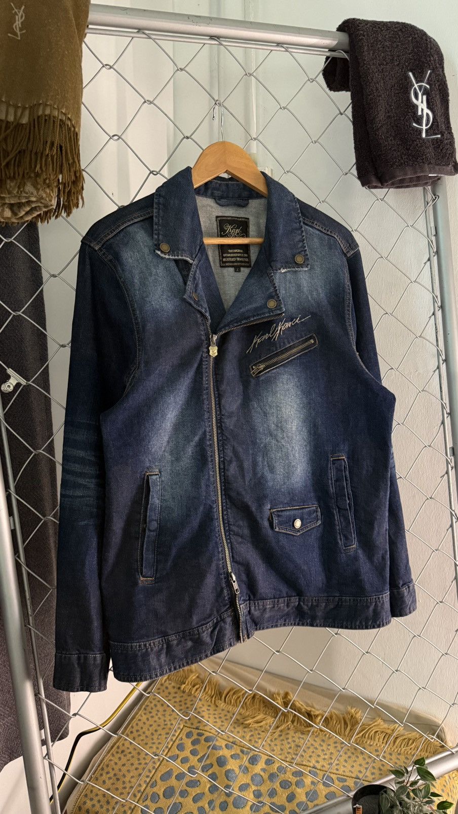 Karl Kani Karl Kani 183K1605 Jacket Denim Double Biker Jacket Indigo Size US L / EU 52-54 / 3 - 2 Thumbnail
