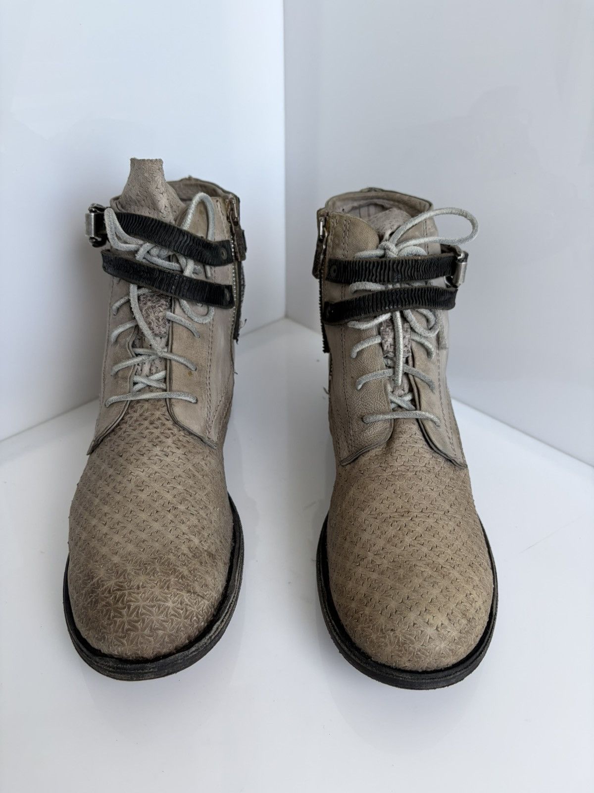 A.S.98 A.S. 98 Airstep Distressed Biker Guidi Buckle Ankle Boots Size US 8 / EU 41 - 3 Thumbnail
