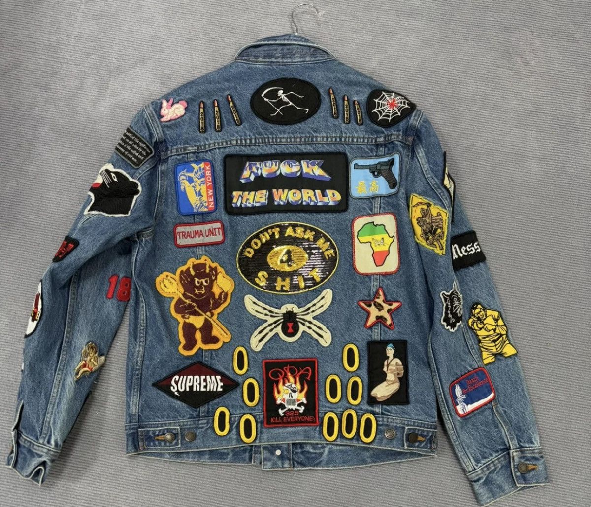 Supreme デニムジャケット Mサイズ パッチワーク Supreme Supreme patches denim Trucker work Jacket | Grailed
