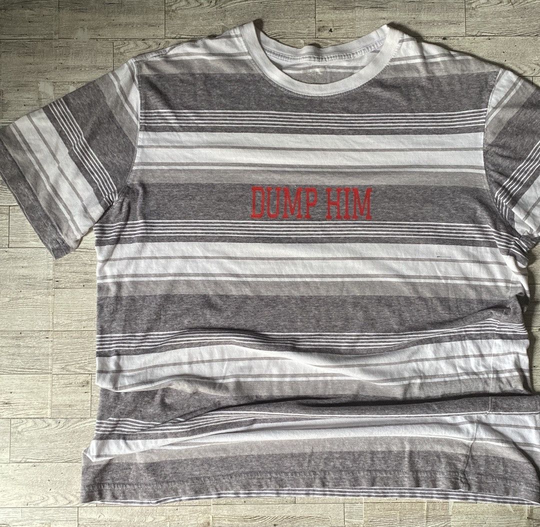 Vintage Vintage Y2K Style, Dump Him, Upcycled Oversized, Striped Tee Size L / US 10 / IT 46 - 10 Thumbnail