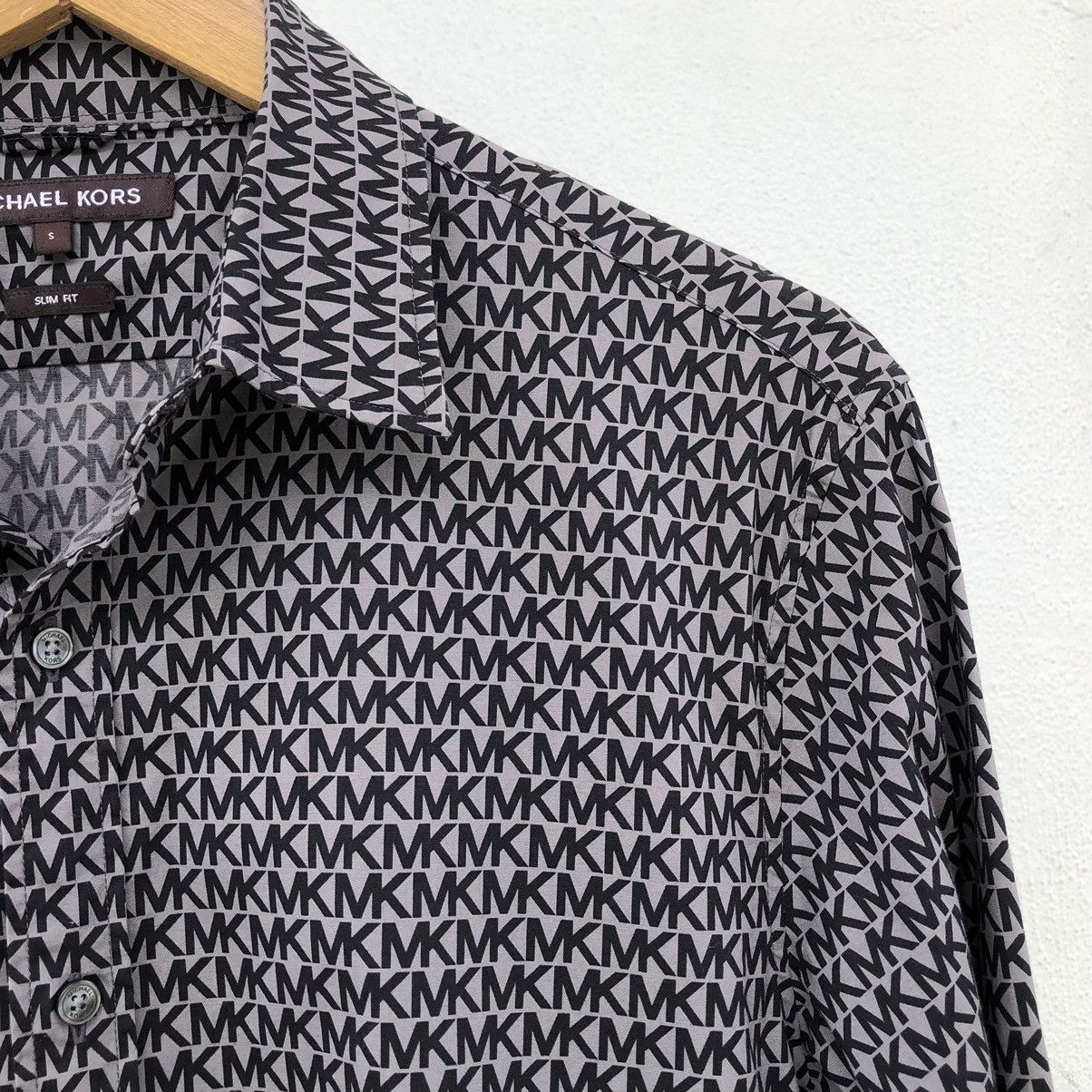 Michael Kors Michael Kors Slim Fit Logo Print Stretch Cotton Shirt Size US S / EU 44-46 / 1 - 12 Thumbnail