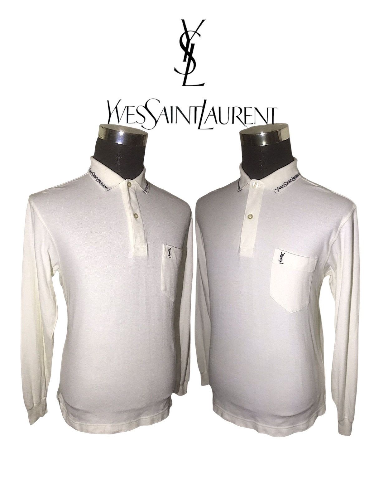 Designer Yves Saint Laurent Collar Spellout Embroidery Wording Shirt Size US M / EU 48-50 / 2 - 4 Thumbnail