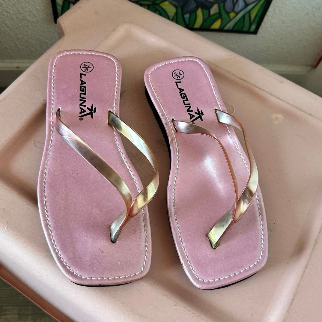 Other laguna pink metallic flip flop sandals shoes Size US 8 / IT 38 - 2 Thumbnail