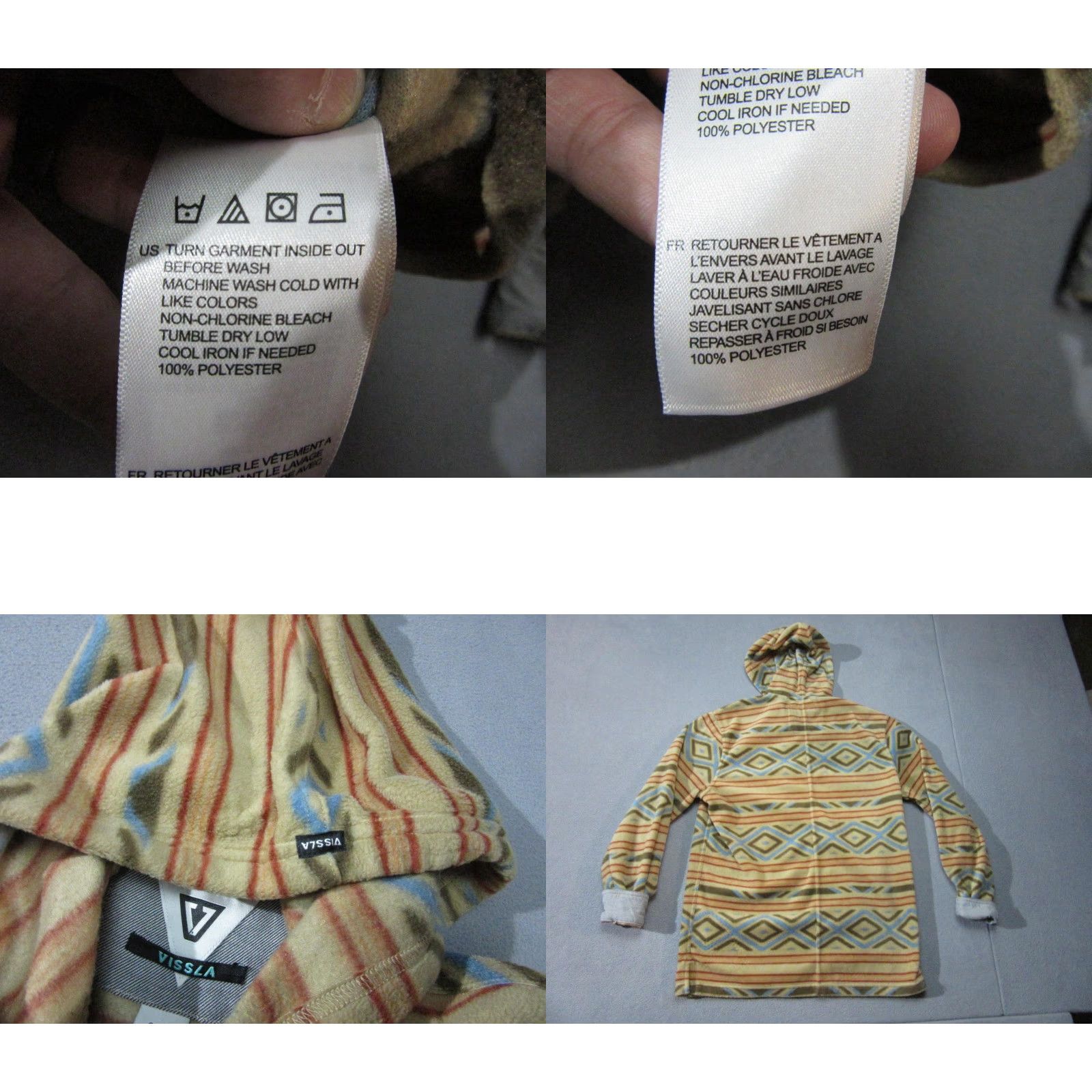 Vissla Vissla Hoodie Mens Small Multicolor Fleece Henley Aztec Tribal Pullover Flipcuff Size US S / EU 44-46 / 1 - 9 Thumbnail