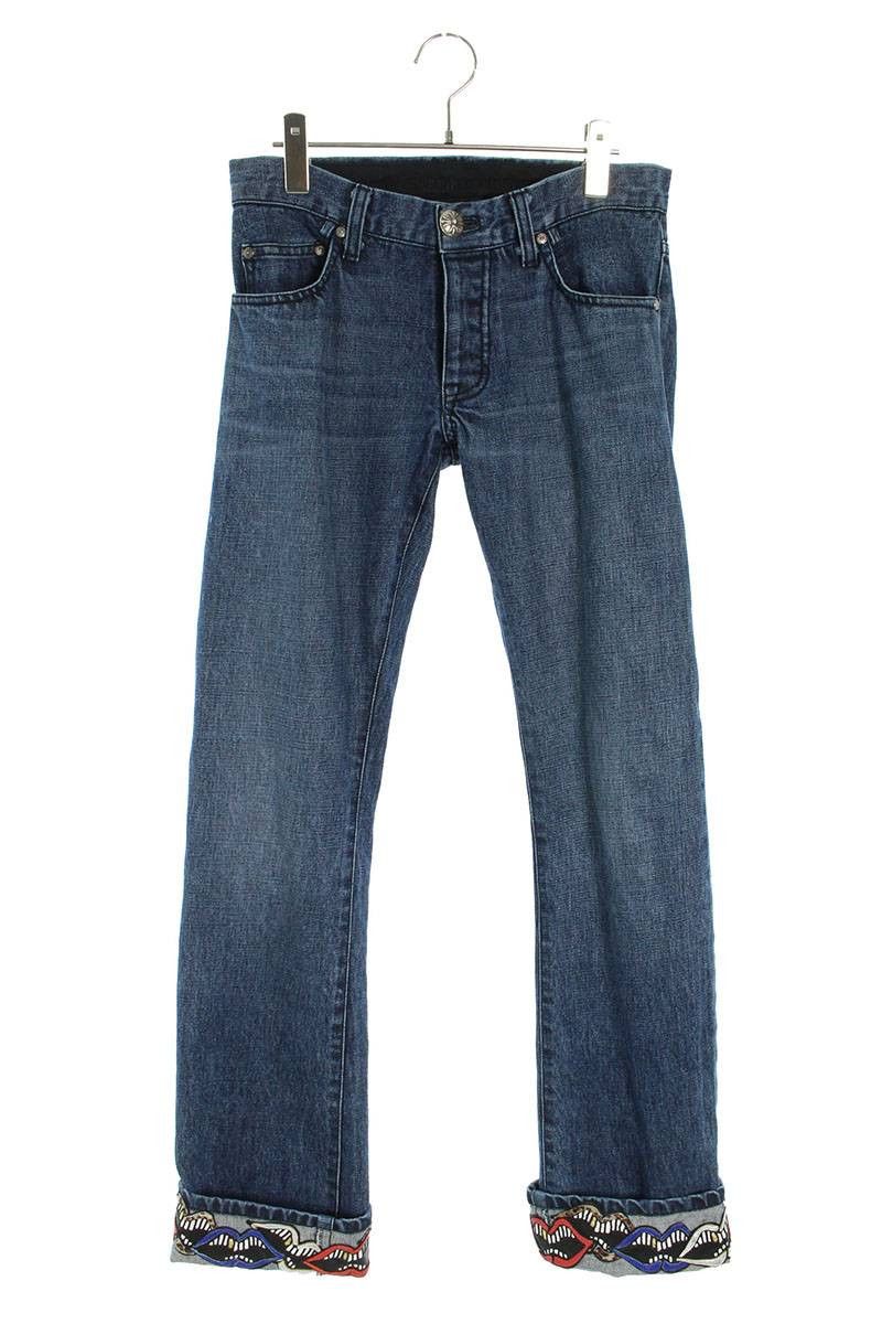 image of Chrome Hearts Matty Boy Chomper Patch Jeans in Denim, Men's (Size 30)