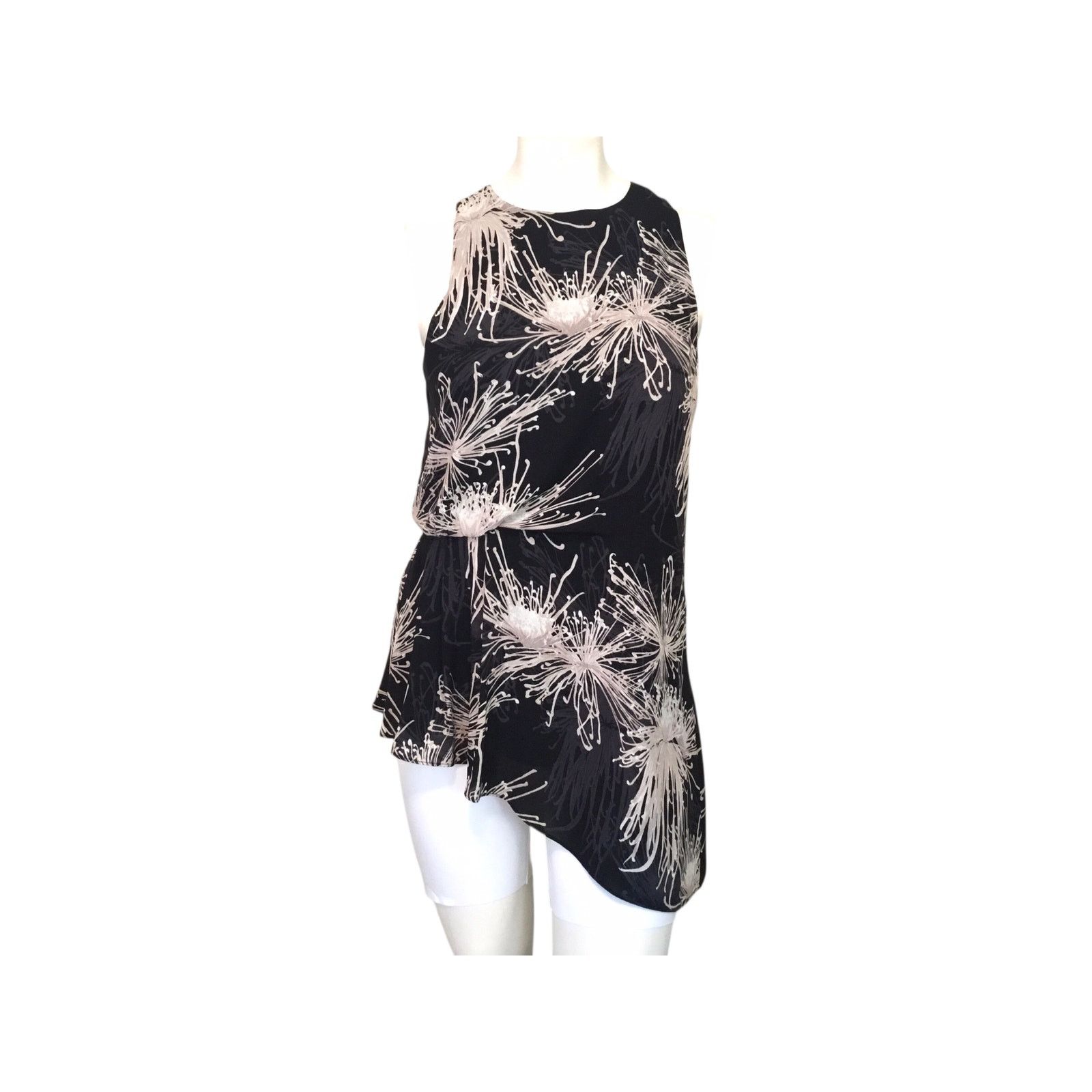 Halston Halston Asymmetrical Hemline Dress Black Tan Size 6 Size M / US 6-8 / IT 42-44 - 1 Thumbnail