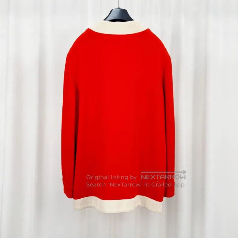 Gucci Gucci White orange stitched metal G-shaped button cardigan Size M / US 6-8 / IT 42-44 - 2 Thumbnail