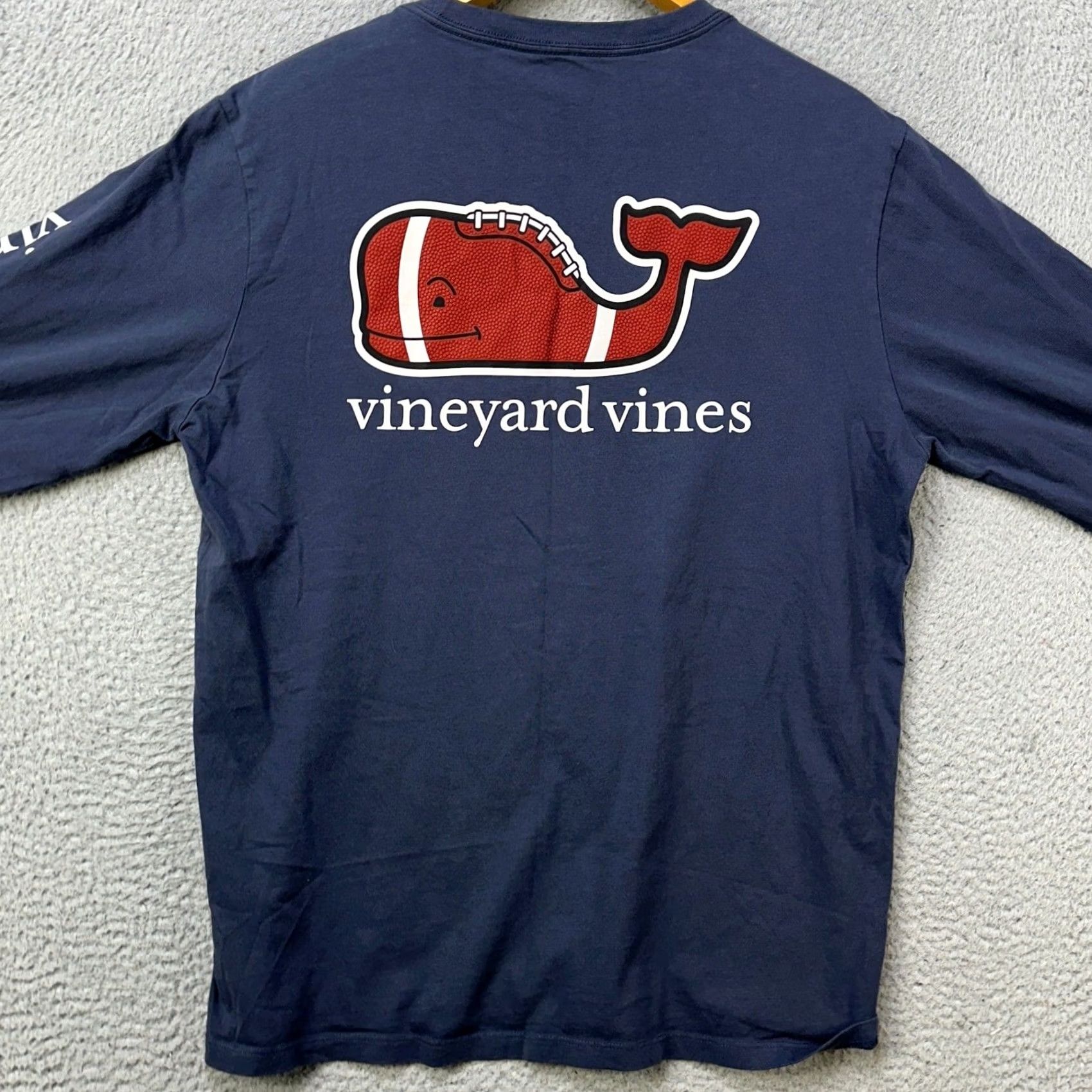 Vineyard Vines Vineyard Vines Mens T-Shirt Long Sleeve Blue Pocket Whale Logo Crew Neck Cotton Basic Tee Size US M / EU 48-50 / 2 - 2 Thumbnail