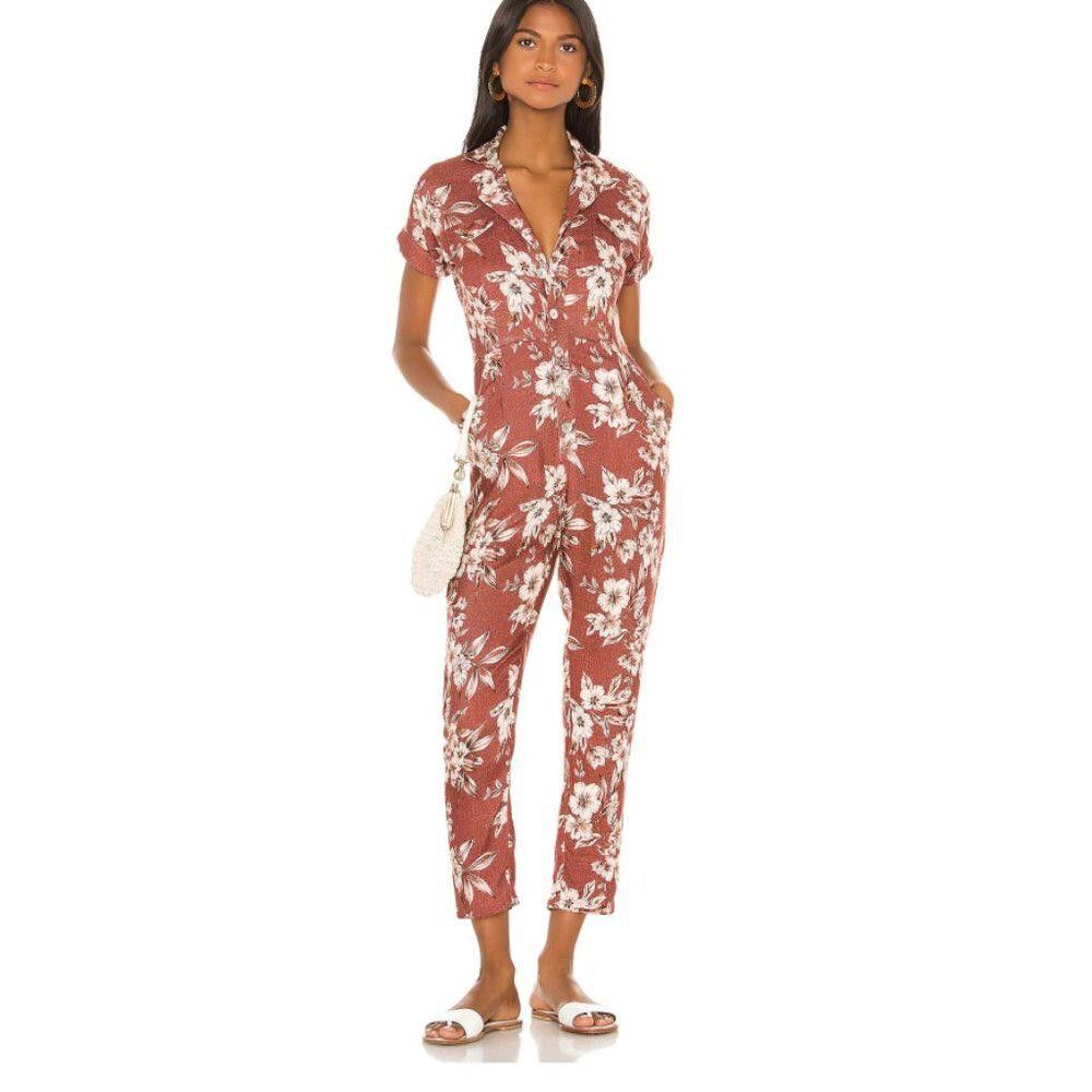Beach Riot BEACH RIOT Jill Jumpsuit in Mauve Floral Size Large Size 36" / US 14 / IT 50 - 1 Thumbnail