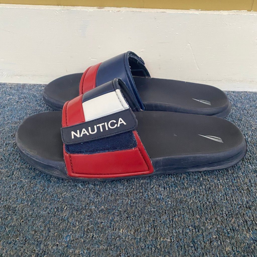 Nautica Nautica men 10 slip on slides w/adjustable top strap navy bl Size US 10 / EU 43 - 1 Thumbnail