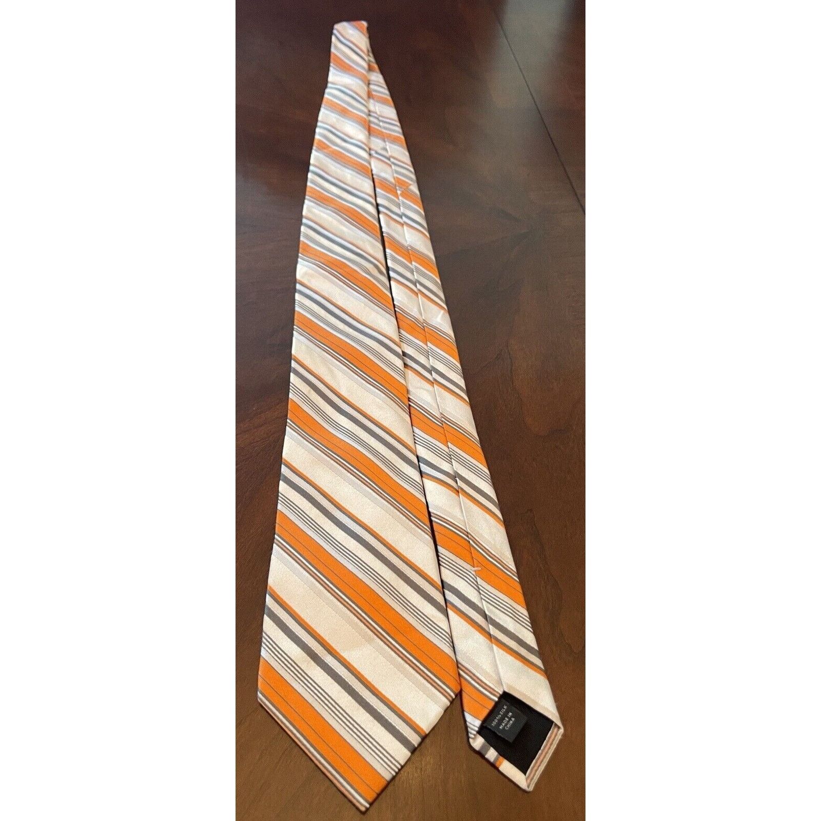 Express Express Design Studio Orange Gray 100% Silk Made In China Size ONE SIZE - 3 Thumbnail