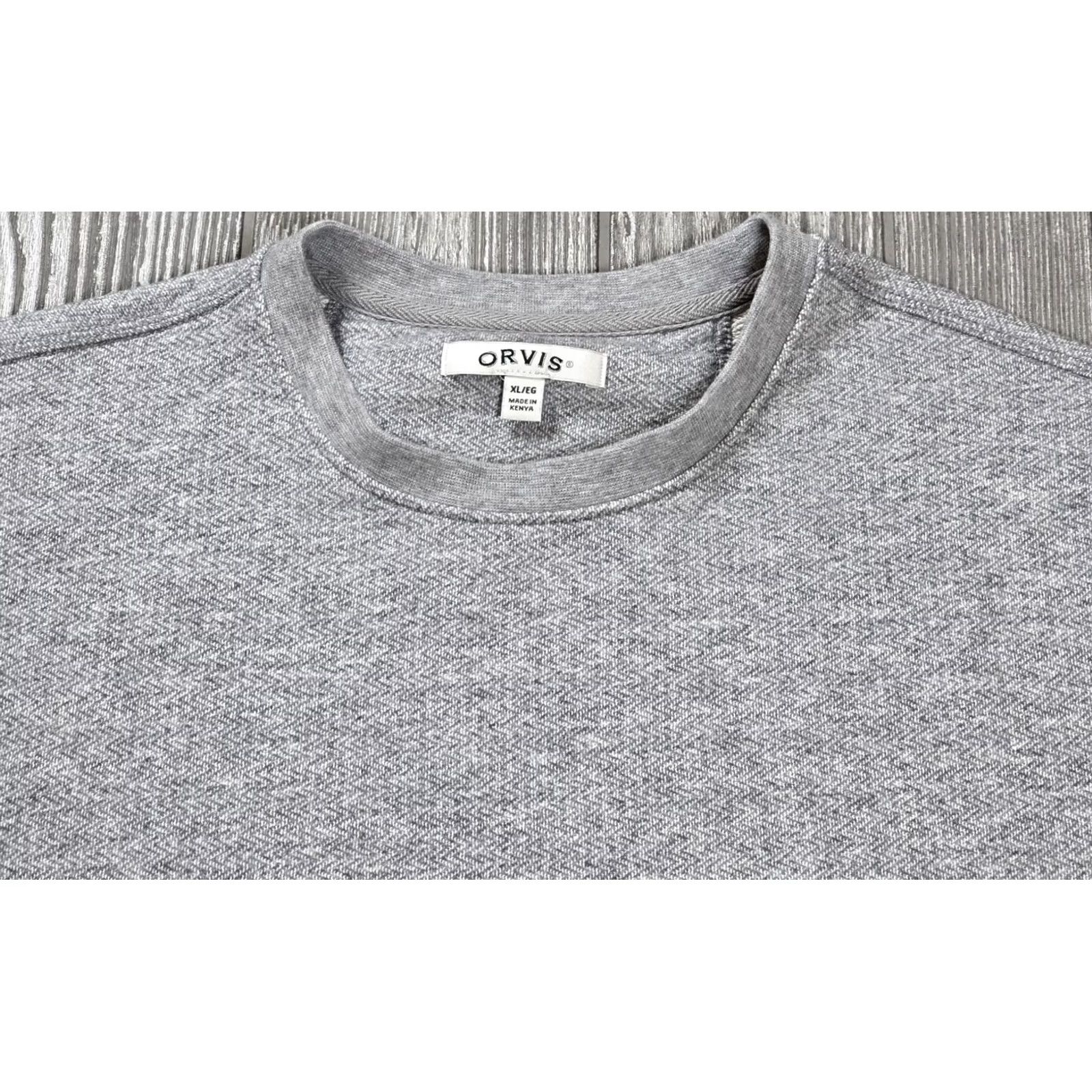 Orvis Orvis Sweatshirt Long Sleeve Gray Crewneck Thermal Herringbone Size XL Men Size US XL / EU 56 / 4 - 3 Thumbnail
