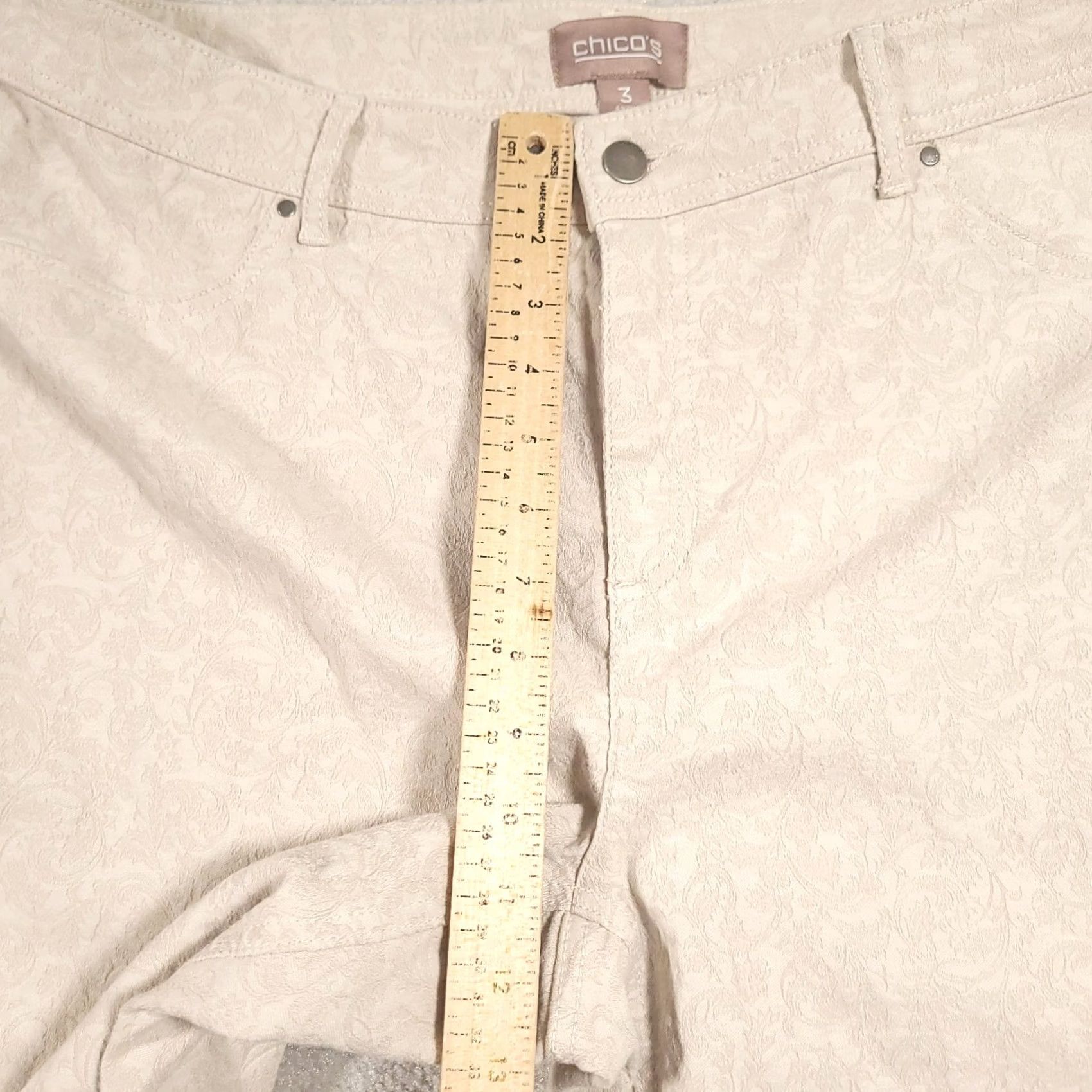 Vintage Chico's Pants Womens Size 3 Ankle Beige Stretch Preppy Adult 36x26 Jeans Regular Beige Womens Size 40" / US 18 - 7 Thumbnail
