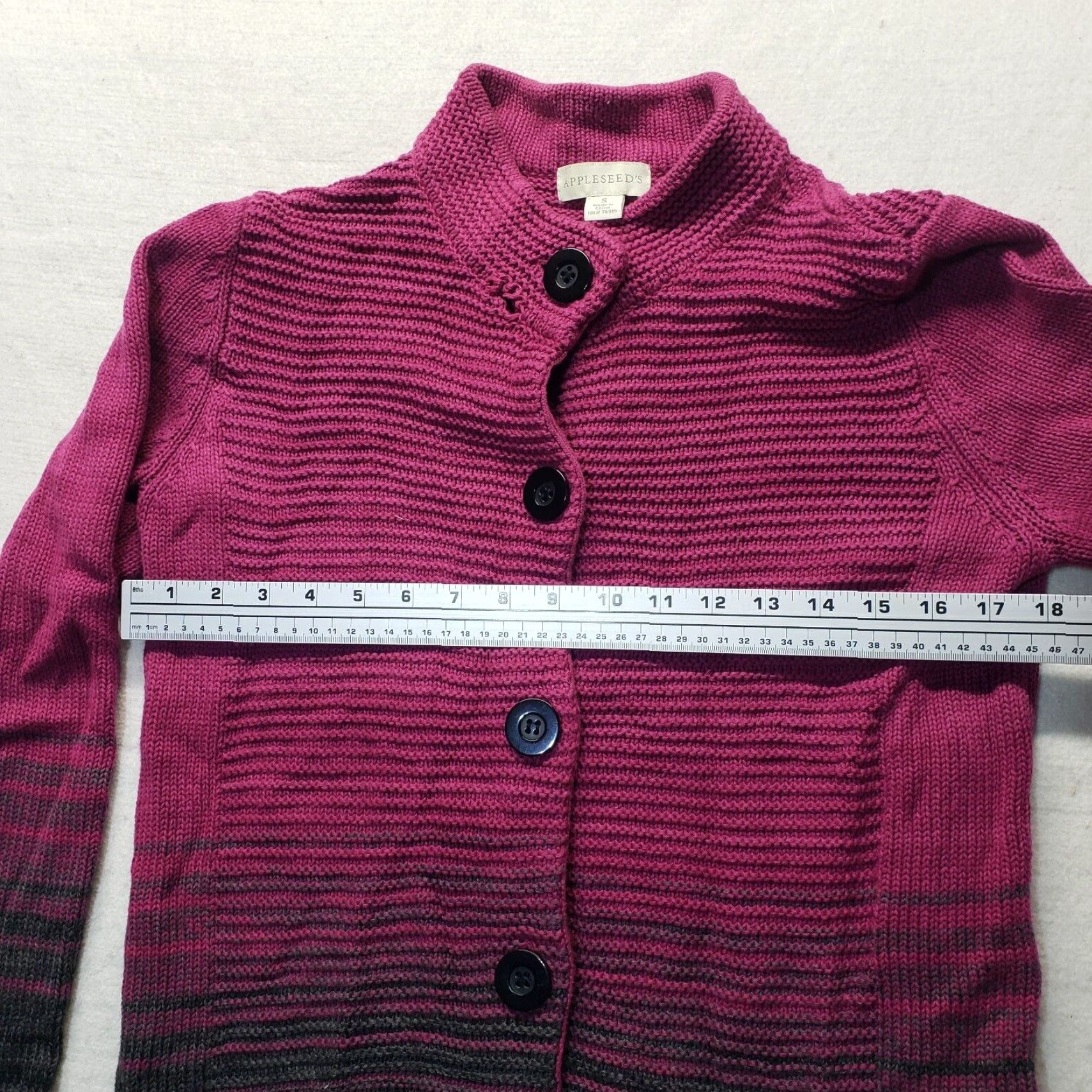 Vintage Appleseed's Purple Cardigan Sweater Long Sleeve Women's S Purple Button Up Cardigan Sweater 100% Acrylic Knit Vintage: No Women Size S / US 4 / IT 40 - 6 Thumbnail