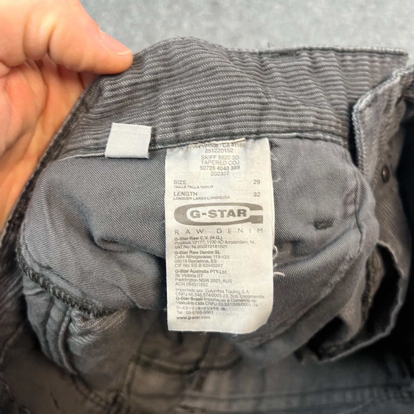 G-Star G Star Mens Jeans Straight 29 Regular 32 Dark Grey 5-Pocket Denim Cargo Skiff Size US 29 - 7 Thumbnail
