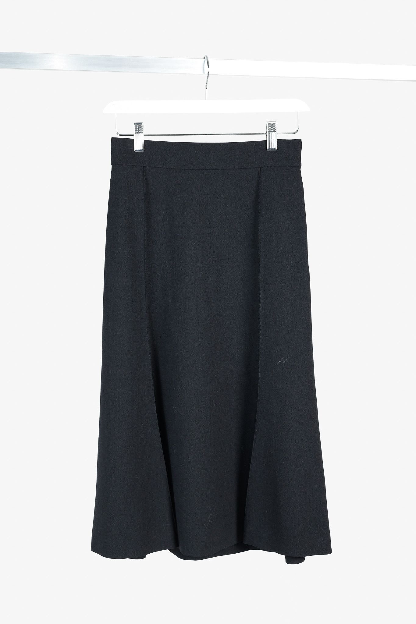 Chloe Chloe 2018 Wool Pleated Front Yoke Black Skirt Size 25" / US 0 / IT 36 - 1 Thumbnail