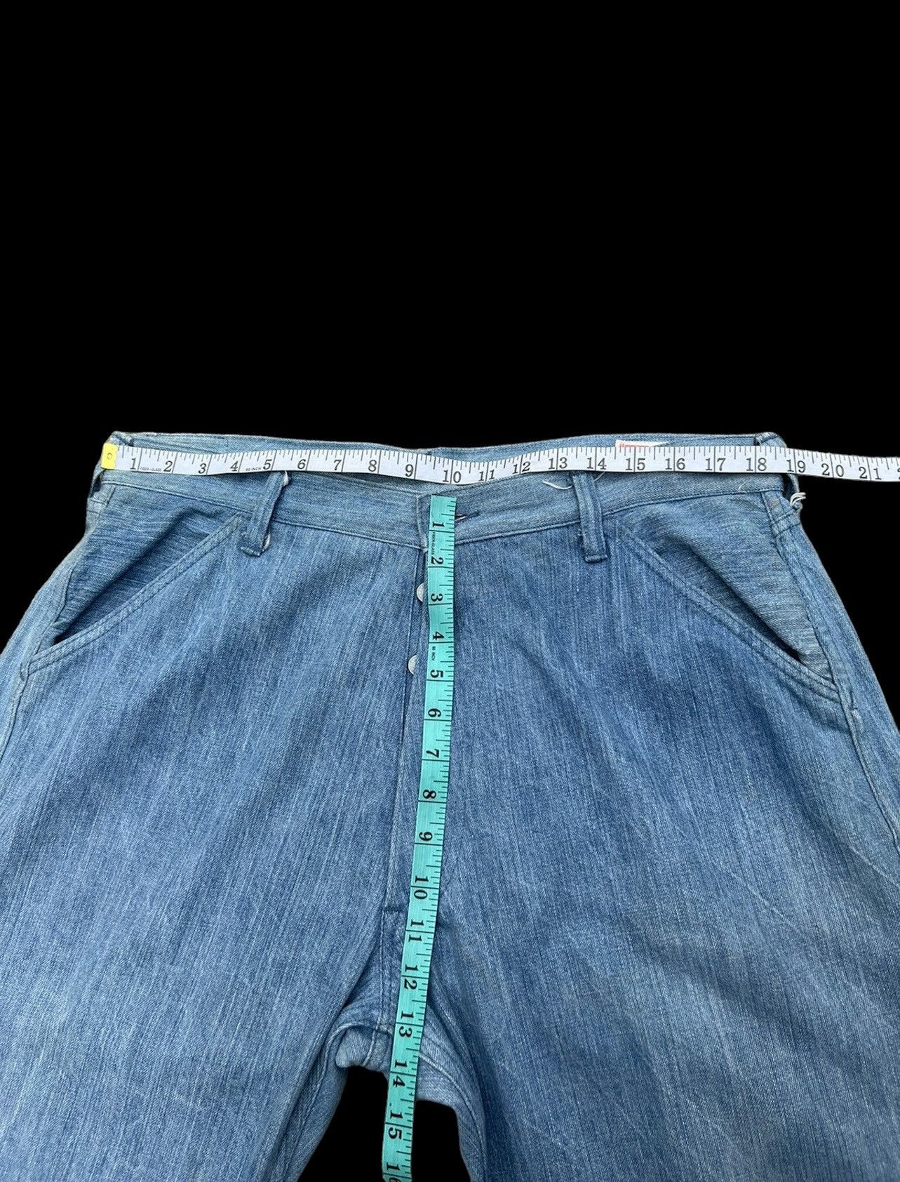Evisu Vintage Evisu Yamane Japan Fade Light Blue Denim Baggy Jeans Size US 37 - 4 Thumbnail