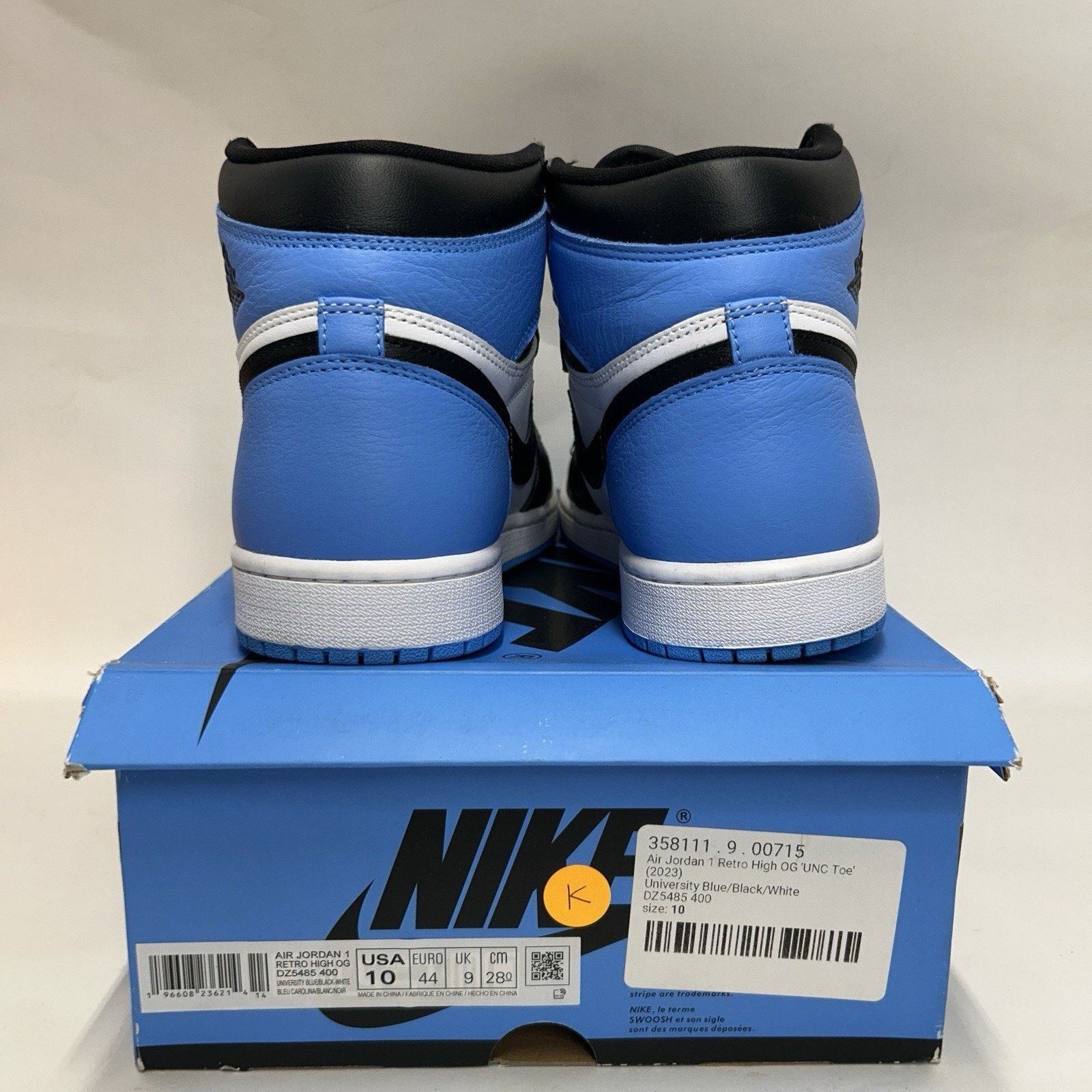 Jordan Brand Nike Air Jordan 1 Retro High OG “UNC Toe/Blue Black White” Size US 10 / EU 43 - 5 Thumbnail