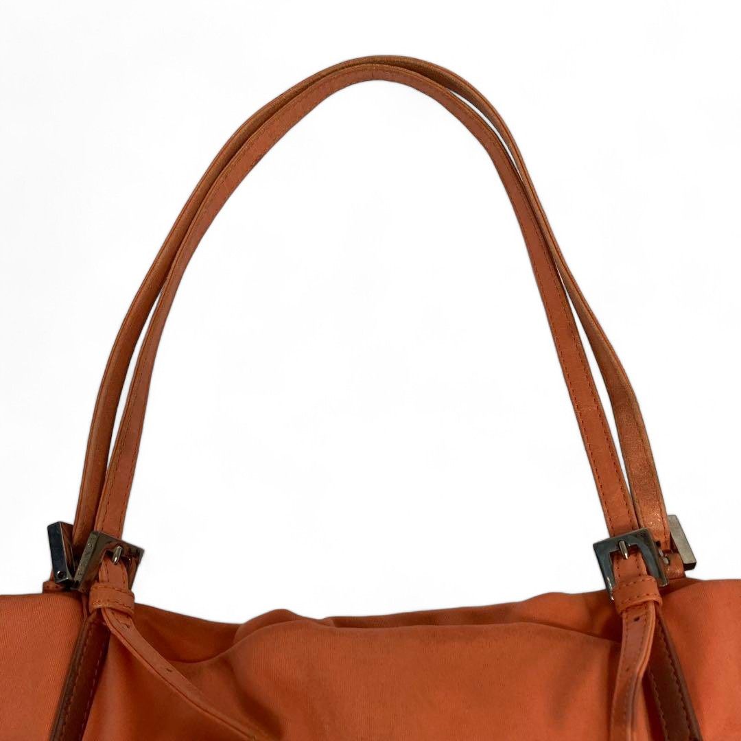 Fendi Fendi - Mamma Handbag Leather Shoulder Bag Orange Silver Size ONE SIZE - 6 Thumbnail