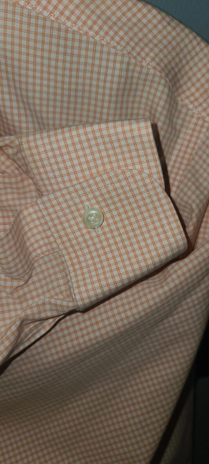 Brooks Brothers Brooks Brothers Dress Shirt Men's 16 1/2-34 Orange Gingham Size 38R - 6 Thumbnail
