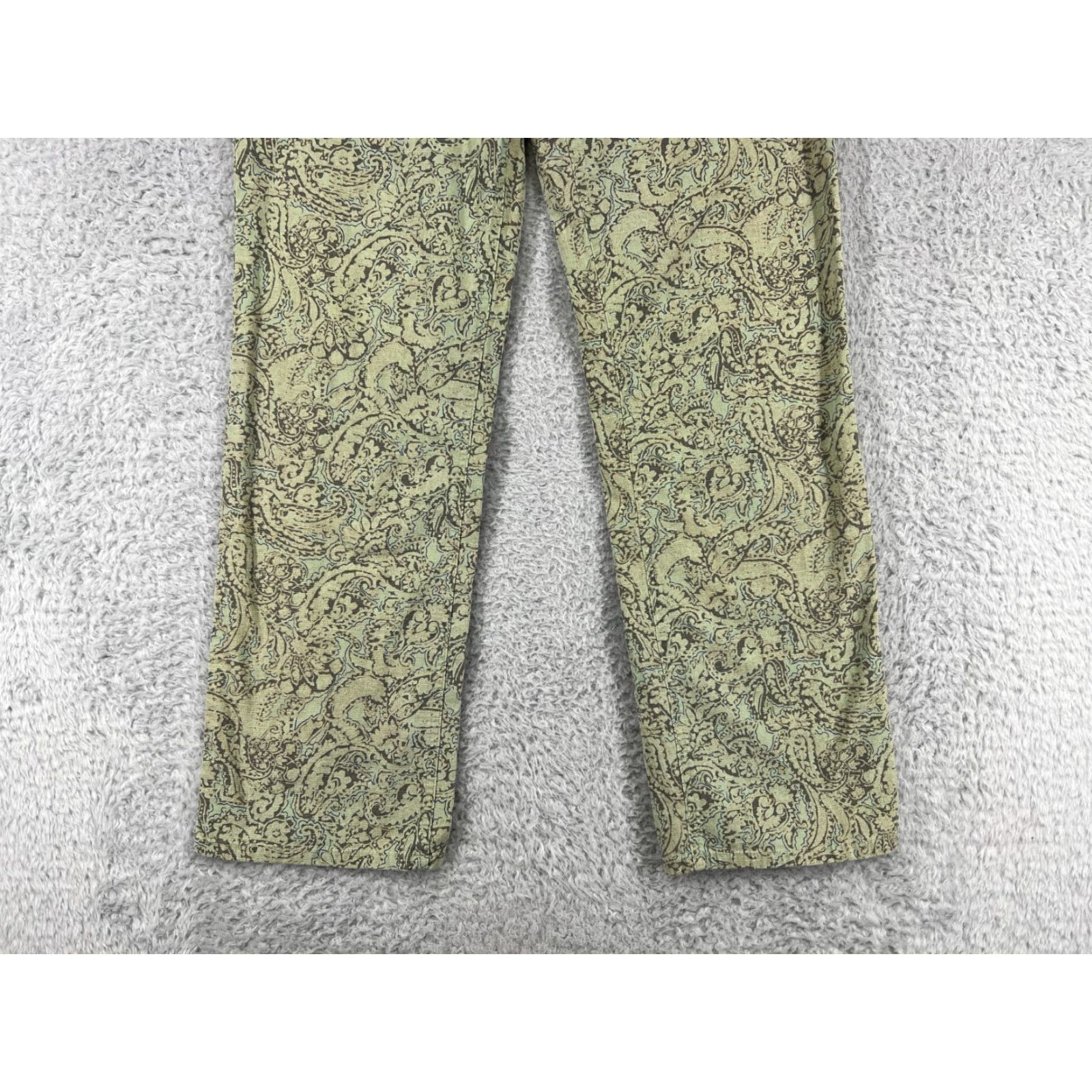 Charter Club Charter Club Women's Jeans Size 6 Green Paisley Cotton Blend Straight Fit Size 28" / US 6 / IT 42 - 4 Thumbnail