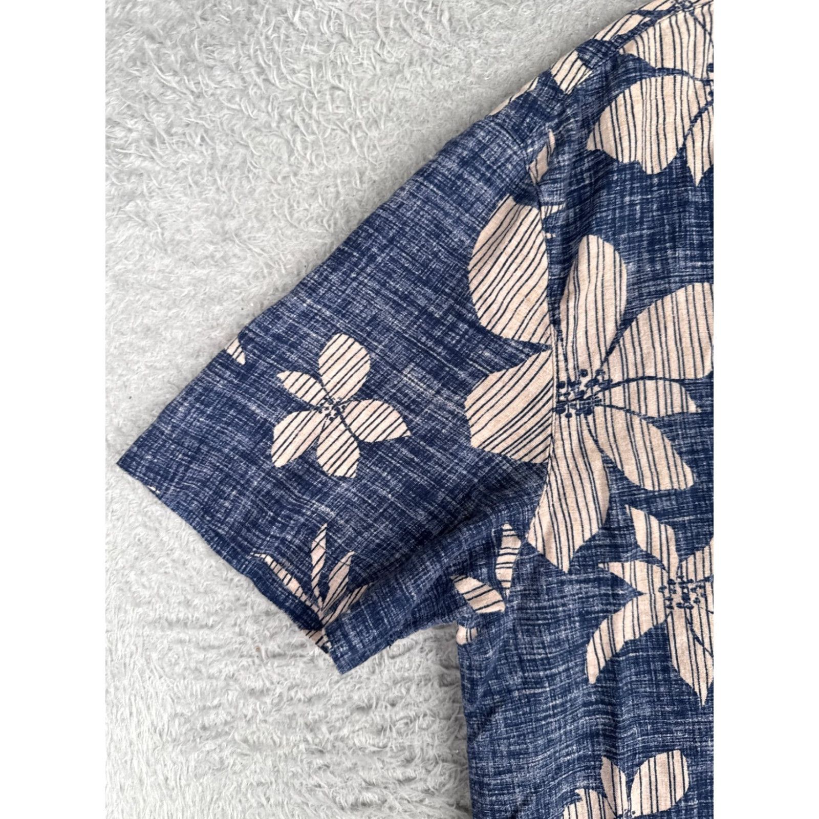 George GEORGE Shirt Men Medium Blue White Floral Button Up 100% Rayon Pocket Hawaiian Vintage No Size US M / EU 48-50 / 2 - 3 Thumbnail