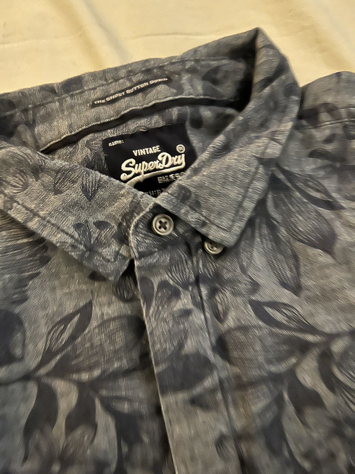 Superdry Superdry Denim Floral Button-Up Casual Button-Down Shirt Size US L / EU 52-54 / 3 - 8 Thumbnail