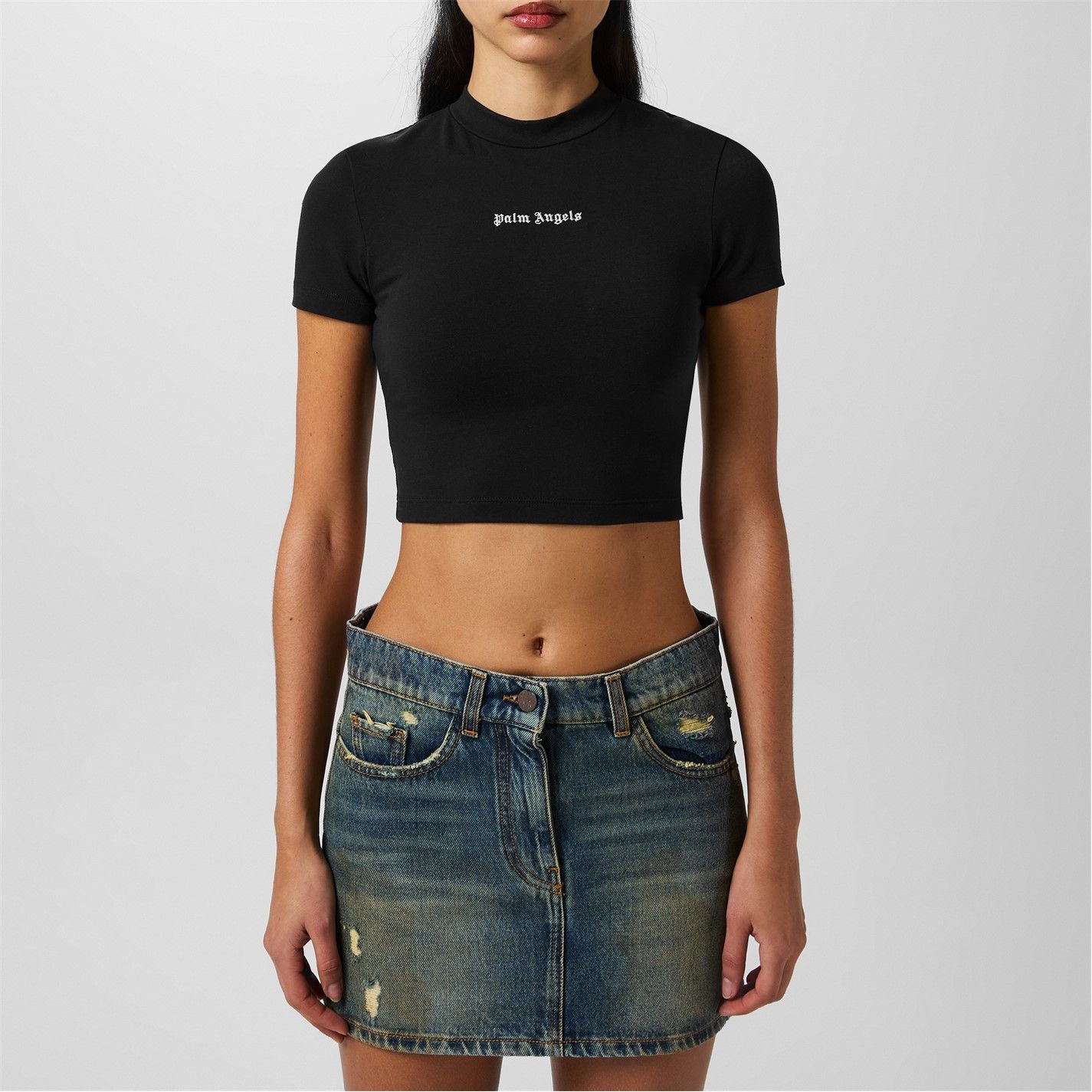 Palm Angels o1g2r1mq0325 Crop T-Shirt in Black Size M / US 6-8 / IT 42-44 - 3 Thumbnail