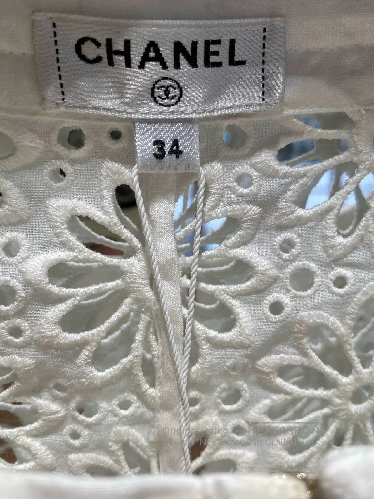 Chanel Chanel 2021 White Openwork Cardigan. Size US XS / EU 42 / 0 - 2 Thumbnail