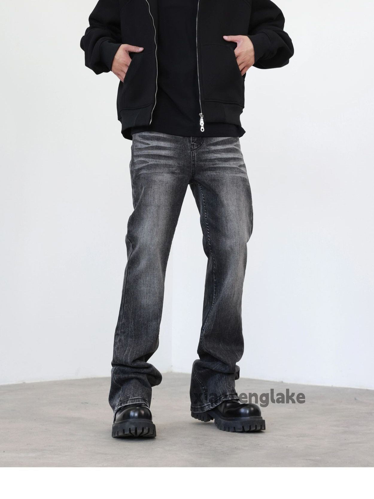 Jean × Vintage washed faded punk grunge bootcut flared jeans Size US 30 / EU 46 - 2 Thumbnail