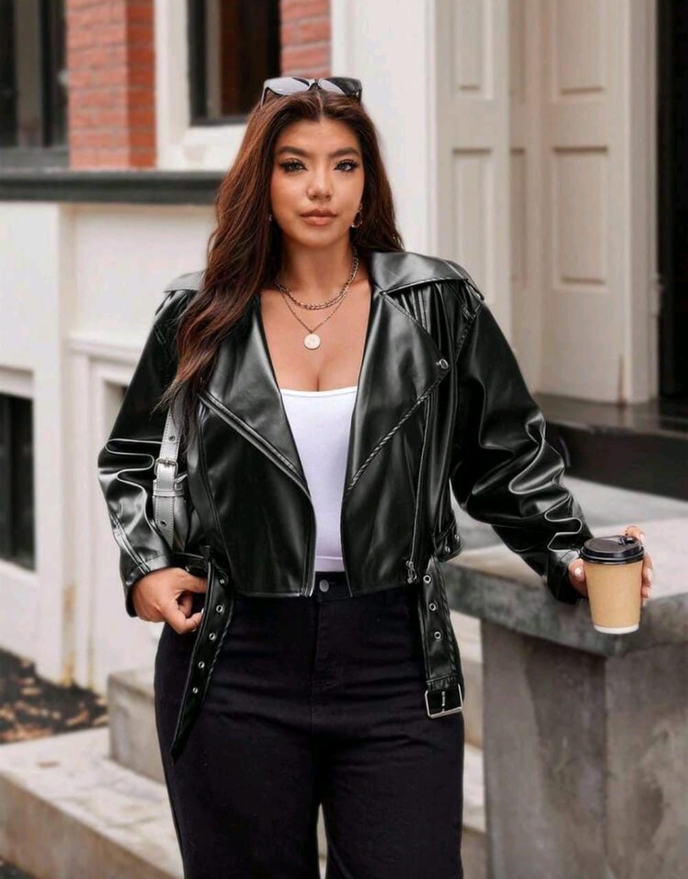 Other Women’s Black Leather Biker Jacket – Cropped Fit 🖤🔥 Size S / US 4 / IT 40 - 4 Thumbnail