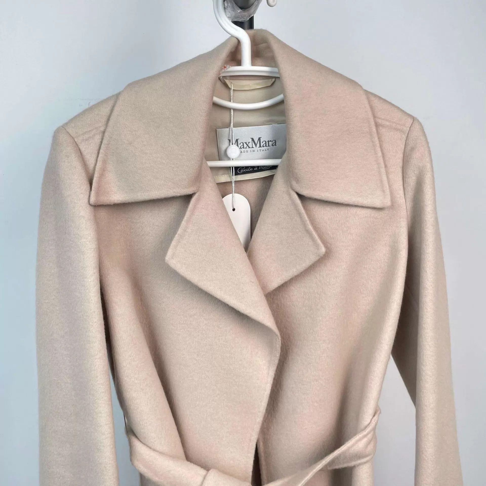 Max Mara Mx 97 New Khaki Belted Short Jacket Women's 155 Size XS / US 0-2 / IT 36-38 - 3 Thumbnail