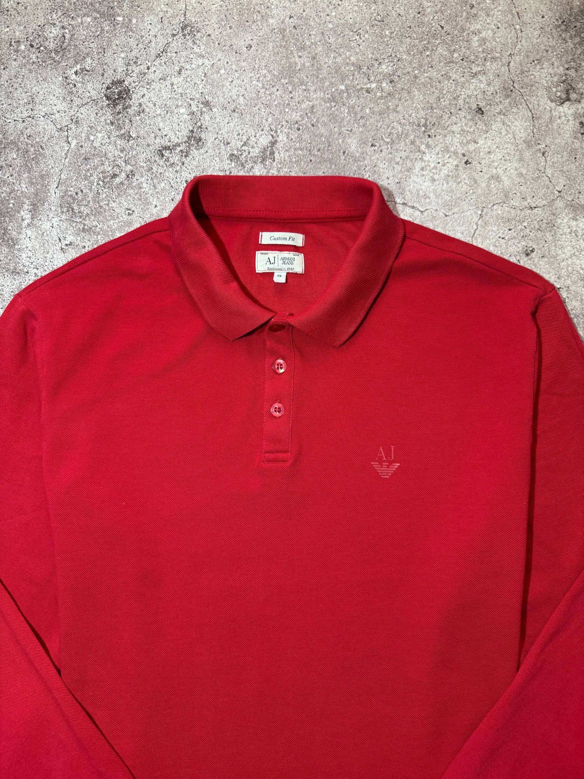 Armani Armani Jeans Vintage Red Long Sleeve T-shirt Cotton Size US XL / EU 56 / 4 - 2 Thumbnail