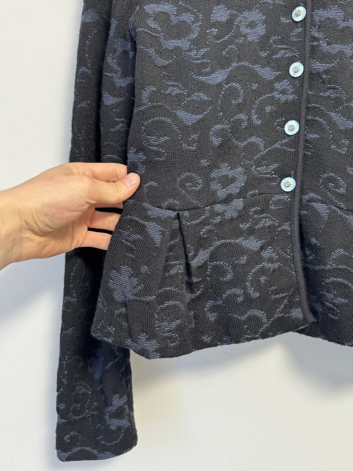 Other Ivko Floral Knit Jacket Women Button Up Lightweight Elegant Size M / US 6-8 / IT 42-44 - 7 Thumbnail