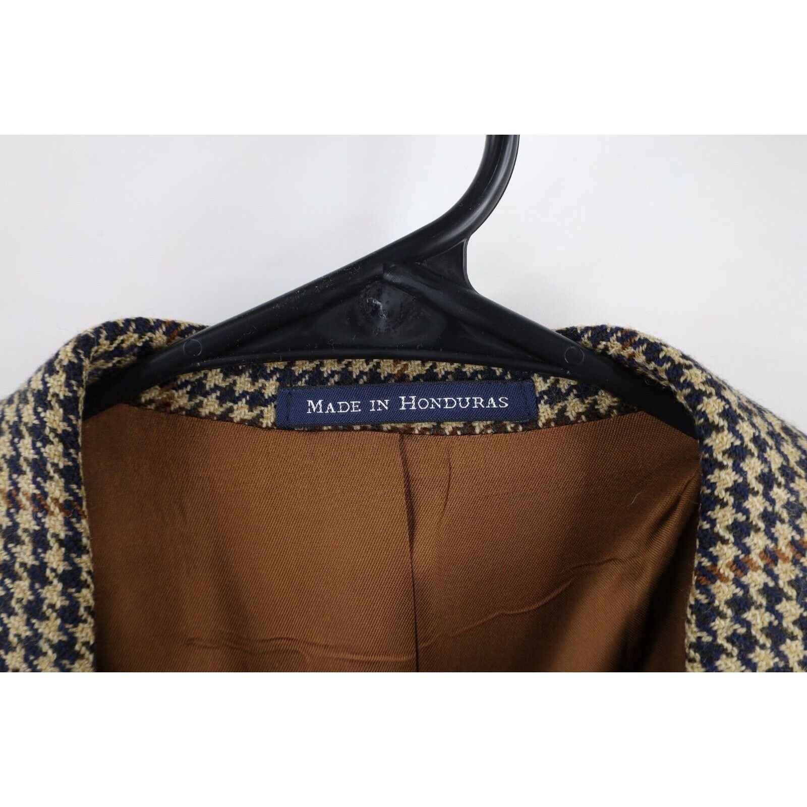 Lands' End × Vintage Vintage 90s Lands End Lambswool Houndstooth Suit Coat Size 44R - 7 Thumbnail