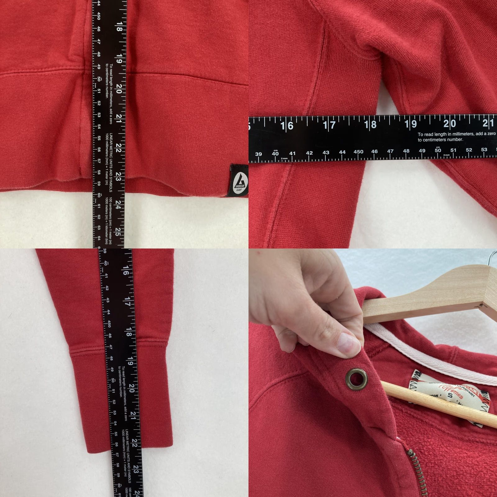 Vintage American Giant Hoodie Womens Small Full Zip Sweatshirt Jacket Travel Size S / US 4 / IT 40 - 8 Thumbnail